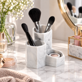 Marble 3-Compartment Makeup & Brush Organizer